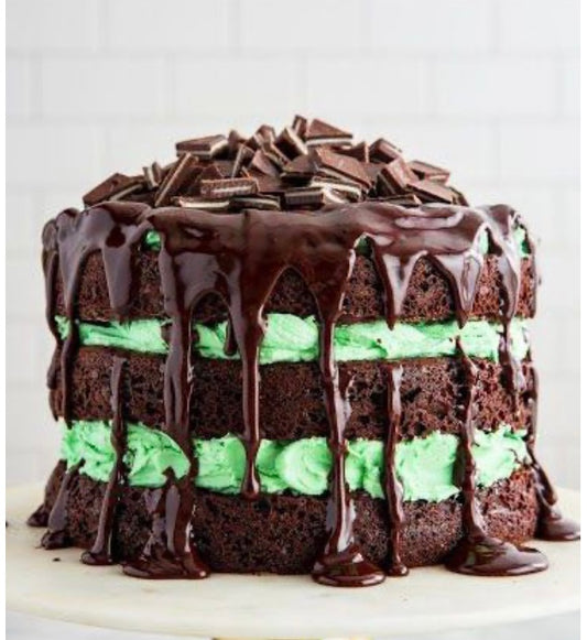 Chocolate-mint layer cake